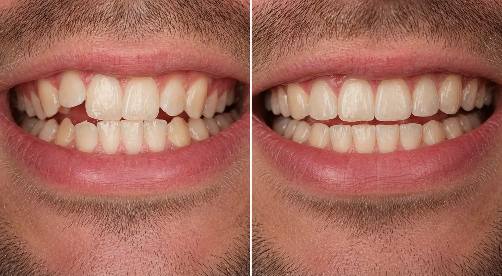 Before and after Invisalign teeth straightening